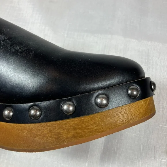 NWT Kelsi Dagger Brooklyn Warehouse Slingback Leather Clogs, Black, Size 10 - Picture 5 of 11